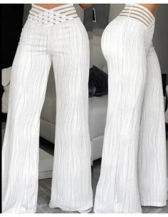 PANTALON GEMMA BLANCO CON TEXTURA