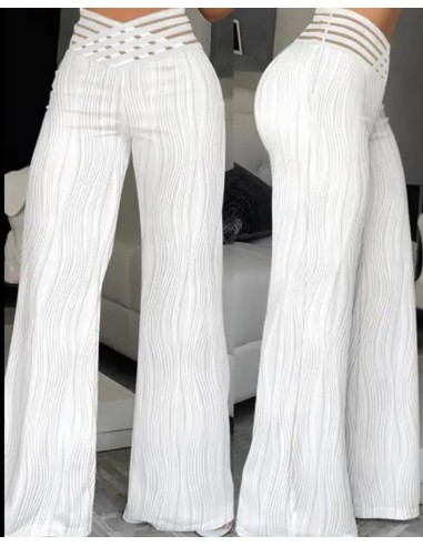 PANTALON GEMMA BLANCO CON TEXTURA